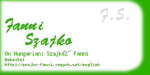 fanni szajko business card